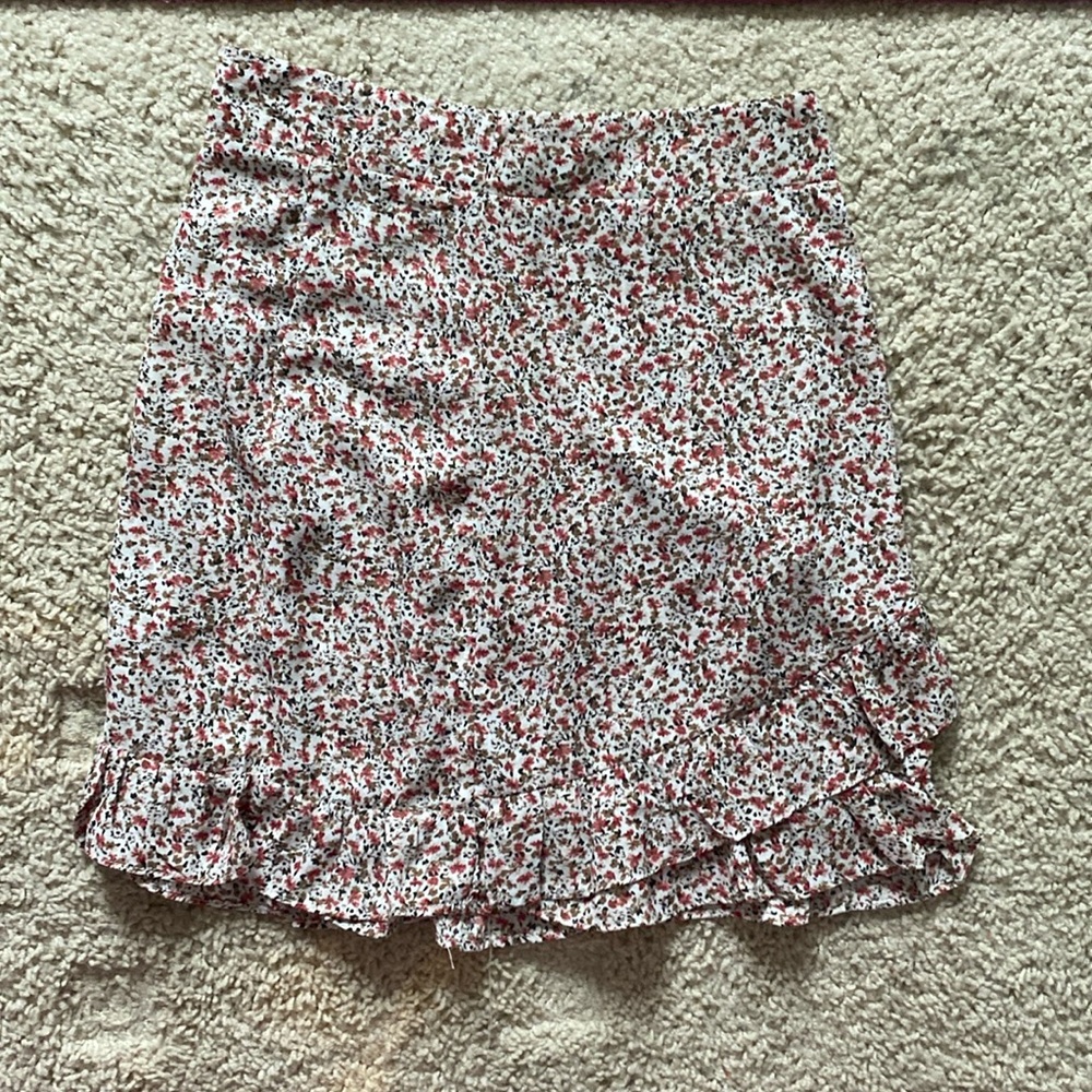 Pink floral skirt